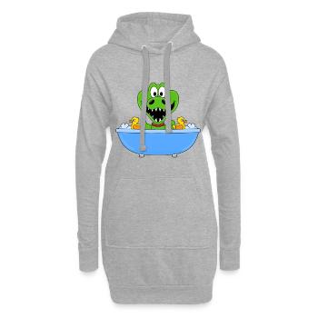 KROKODIL - BADEWANNE - TIER - KINDER - BABY - Hoodie-Kleid - Grau meliert - Vorne