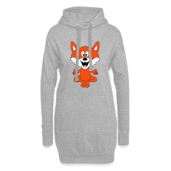 YOGA - PILATES - FUCHS - TIER - KINDER - BABY - Hoodie-Kleid - Grau meliert - Vorne