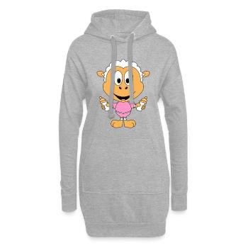 SCHAF - BABY - KINDER - FLÄSCHCHEN - MILCH - Hoodie-Kleid - Grau meliert - Vorne