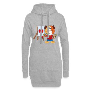 MEERSCHWEINCHEN - LIEBE - MALER - KÜNSTLER - KUNST - Hoodie-Kleid - Grau meliert - Vorne