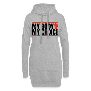 mon corps mon choix - Sweat-shirt à capuche long Femme - gris chiné - Devant