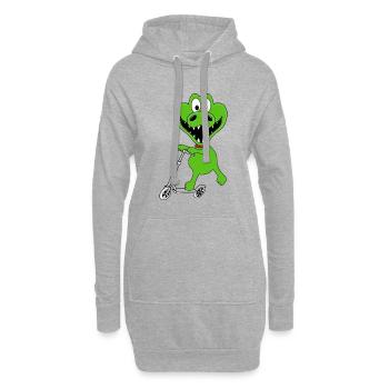 KROKODIL - ROLLER - TIER - TIERISCH - Hoodie-Kleid - Grau meliert - Vorne