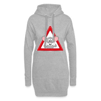 ACHTUNG MAUS - MÄUSE - NAGETIERE - TIERISCH - Hoodie-Kleid - Grau meliert - Vorne