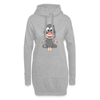 MAULWURF - TIER - YOGA - PILATES - TIERISCH - Hoodie-Kleid - Grau meliert - Vorne