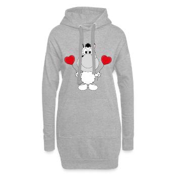 ZEBRA - HERZEN - LUFTBALLONS - LIEBE - LOVE - Hoodie-Kleid - Grau meliert - Vorne
