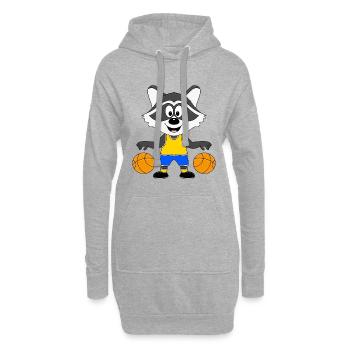WASCHBÄR - BASKETBALL - SPORT - TIERISCH - Hoodie-Kleid - Grau meliert - Vorne