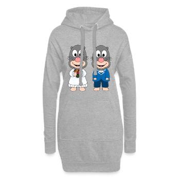 MAULWÜRFE - HOCHZEIT - BRAUT - BRÄUTIGAM - LIEBE - Hoodie-Kleid - Grau meliert - Vorne