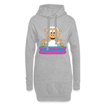 SCHAF - SHAKA - POOL - PLANSCHBECKEN - SOMMER - Hoodie-Kleid - Grau meliert - Vorne