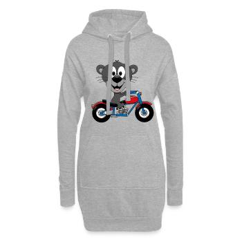 PANTHER - MOTORRAD - BIKER - TIERISCH - TIER - Hoodie-Kleid - Grau meliert - Vorne