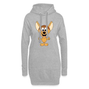 HYÄNE - LIKE - LIKEN - MÖGEN - DAUMEN HOCH - TIER - Hoodie-Kleid - Grau meliert - Vorne