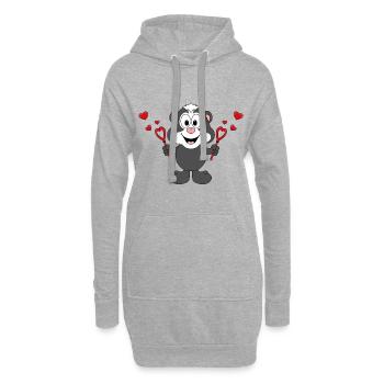 STINKTIER - SEIFENBLASEN - LIEBE - LOVE - TIERISCH - Hoodie-Kleid - Grau meliert - Vorne