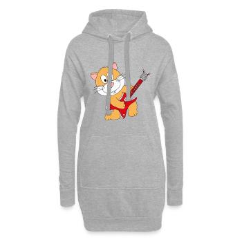 HAMSTER - GITARRE - MUSIK - TIERISCH - Hoodie-Kleid - Grau meliert - Vorne