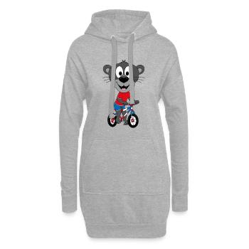 PANTHER - FAHRRAD - TIER - TIERISCH - BIKER - Hoodie-Kleid - Grau meliert - Vorne