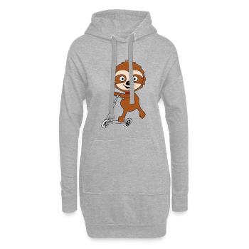 FAULTIER - ROLLER - TIER - TIERISCH - SPORT - Hoodie-Kleid - Grau meliert - Vorne