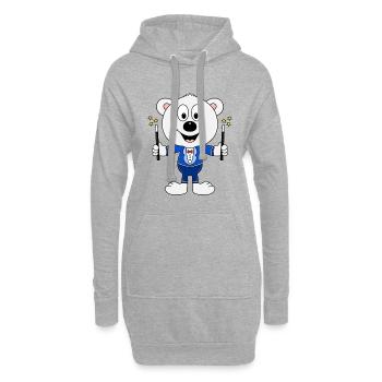 EISBÄR - ZAUBERER - MAGIER - ZAUBERN - TIERISCH - Hoodie-Kleid - Grau meliert - Vorne