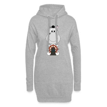 ZEBRA - KAPITÄN - BOOT - SCHIFF - MEER - SEE - Hoodie-Kleid - Grau meliert - Vorne