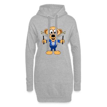 ERDMÄNNCHEN - ZAUBERER - MAGIER - TIERISCH - Hoodie-Kleid - Grau meliert - Vorne