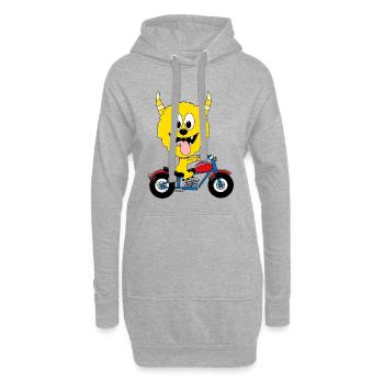 MONSTER - MOTORRAD - BIKER - TIER - TIERISCH - Hoodie-Kleid - Grau meliert - Vorne