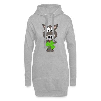 WILDSCHWEIN - KLEEBLATT - TIER - TIERISCH - Hoodie-Kleid - Grau meliert - Vorne