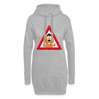 ACHTUNG - BIBER - OTTER - MARDER - TIERISCH - Hoodie-Kleid - Grau meliert - Vorne