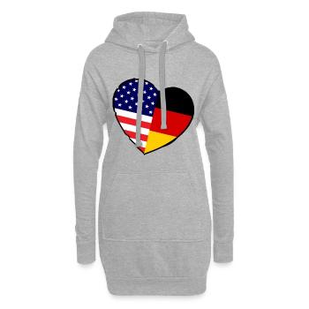 Amour de l’Amérique - Sweat-shirt à capuche long Femme - gris chiné - Devant