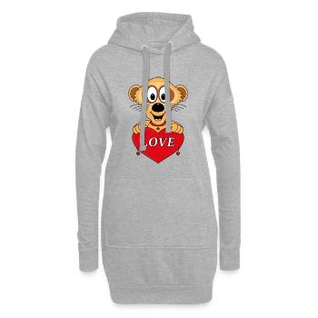 ERDMÄNNCHEN - LIEBE - LOVE - TIERISCH - VERLIEBT - Hoodie-Kleid - Grau meliert - Vorne