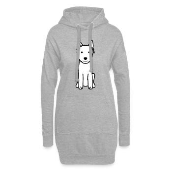 Berger Picard Hund Cartoon Kawaii Illustration - Hoodie-Kleid - Grau meliert - Vorne