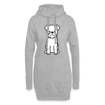Brussels Griffon Dog Cartoon Kawaii Illustration - Sweat-shirt à capuche long Femme - gris chiné - Devant