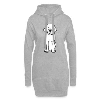 Belgian Mastiff Dog Cartoon Kawaii Illustration - Sweat-shirt à capuche long Femme - gris chiné - Devant