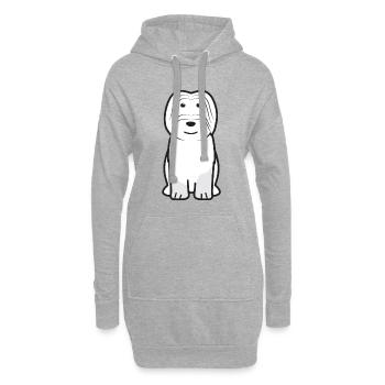 Cao da Serra de Aires Hund Cartoon Kawaii Illustrat - Hoodie-Kleid - Grau meliert - Vorne