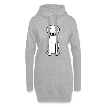 Broholmer Dog Cartoon Kawaii Illustration - Sweat-shirt à capuche long Femme - gris chiné - Devant