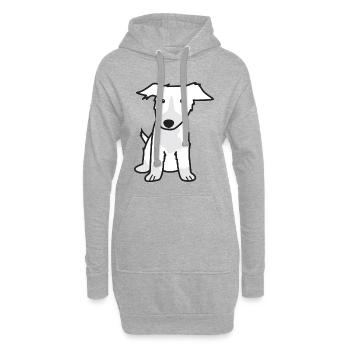 Border Collie Dog Cartoon Kawaii Illustration - Sweat-shirt à capuche long Femme - gris chiné - Devant