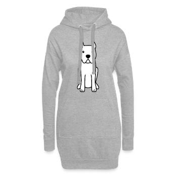 Cane Corso Chien Dessin Animé Kawaii Illustration - Sweat-shirt à capuche long Femme - gris chiné - Devant