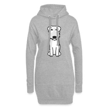 Bosnischer rauer Hund Cartoon Kawaii Illus - Hoodie-Kleid - Grau meliert - Vorne