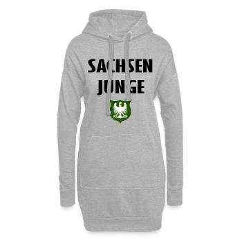 Der Sachsenjunge - Hoodie-Kleid - Grau meliert - Vorne