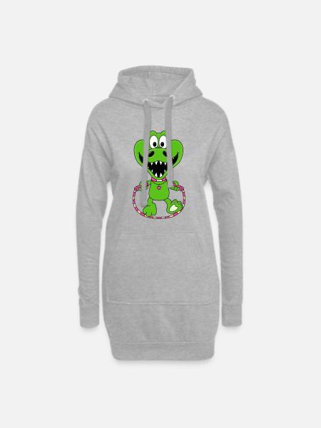 KROKODIL - SEILSPRINGEN - TIER - SPRINGSEIL - Hoodie-Kleid - Grau meliert