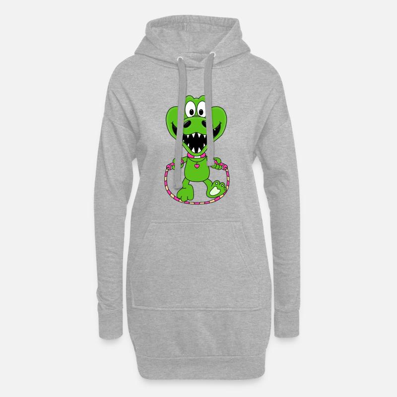KROKODIL - SEILSPRINGEN - TIER - SPRINGSEIL - Hoodie-Kleid - Grau meliert