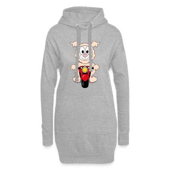 ALPAKA - LAMA - MOTORRAD - BIKER - MOTORSPORT - Hoodie-Kleid - Grau meliert - Vorne