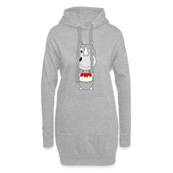 NASHORN - GEBURTSTAG - TORTE - TIER - KIND - BABY - Hoodie-Kleid - Grau meliert - Vorne