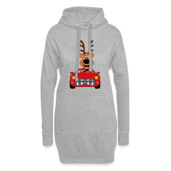 REH - AUTO - TIER - FAHRSCHULE - FÜHRERSCHEIN - Hoodie-Kleid - Grau meliert - Vorne