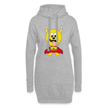 SUPERHELD - HELD - MONSTER - KIND - BABY - Hoodie-Kleid - Grau meliert - Vorne