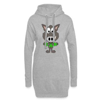 WILDSCHWEIN - KLEEBLÄTTER - TIER - TIERISCH - Hoodie-Kleid - Grau meliert - Vorne