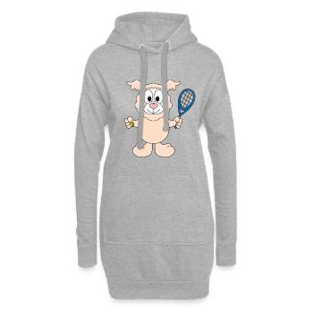 LAMA - ALPAKA - TENNIS - SPORT - TIERISCH - Hoodie-Kleid - Grau meliert - Vorne