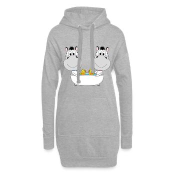ZEBRAS - ZEBRA - BADEWANNE - BADEN - TIERE - Hoodie-Kleid - Grau meliert - Vorne