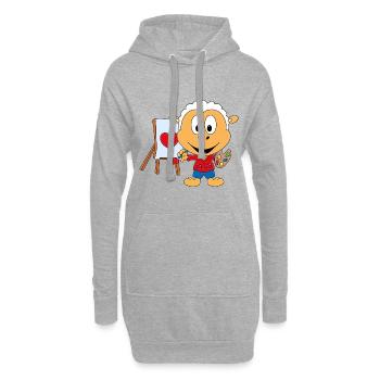 SCHAF - MALER - MALEN - KUNST - LIEBE - TIER - Hoodie-Kleid - Grau meliert - Vorne