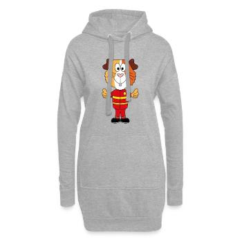 MEERSCHWEINCHEN - FEUERWEHRMANN - FEUERWEHR - TIER - Hoodie-Kleid - Grau meliert - Vorne