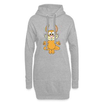 HASE - YOGA - TIER - TIERISCH - KIND - BABY - Hoodie-Kleid - Grau meliert - Vorne