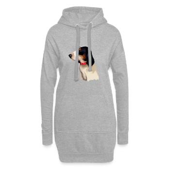 Ariegeois Dog Aquarelle Sketch Illustration - Sweat-shirt à capuche long Femme - gris chiné - Devant