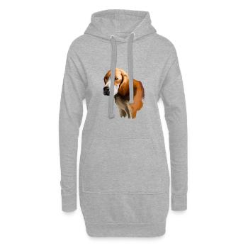 Beagle-Harrier Scent Hound Dog Sketch Illustration - Sweat-shirt à capuche long Femme - gris chiné - Devant