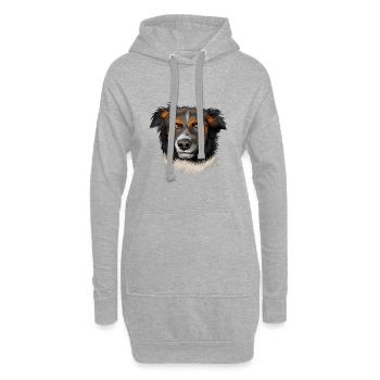 Illustration d’aquarelle de chien de berger anglais - Sweat-shirt à capuche long Femme - gris chiné - Devant
